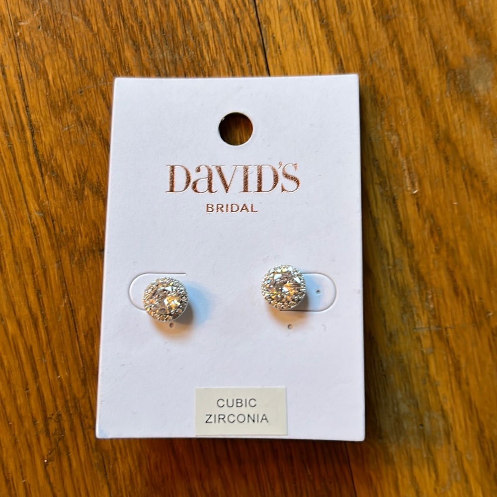 Cubic zirconia/silver earrings